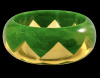 Judith Evans marbled green & apple juice zigzag resin bangles 